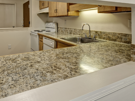 Woodland Apartments renovated kitchen